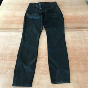 Good American Good Legs Skinny Jeans Women 6/28 Black Mid Rise Coated Slimming
